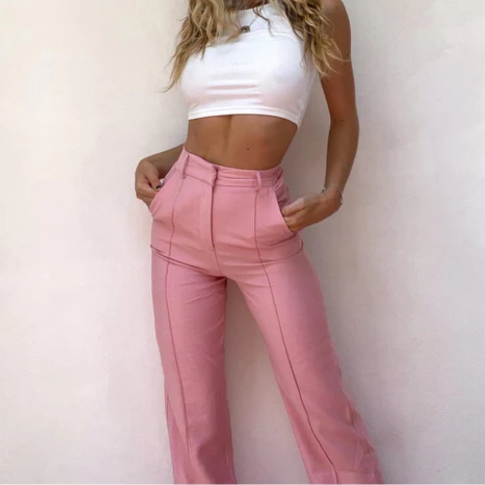 NWT Princess Polly Pink Kirstyn Pants High Waisted #39